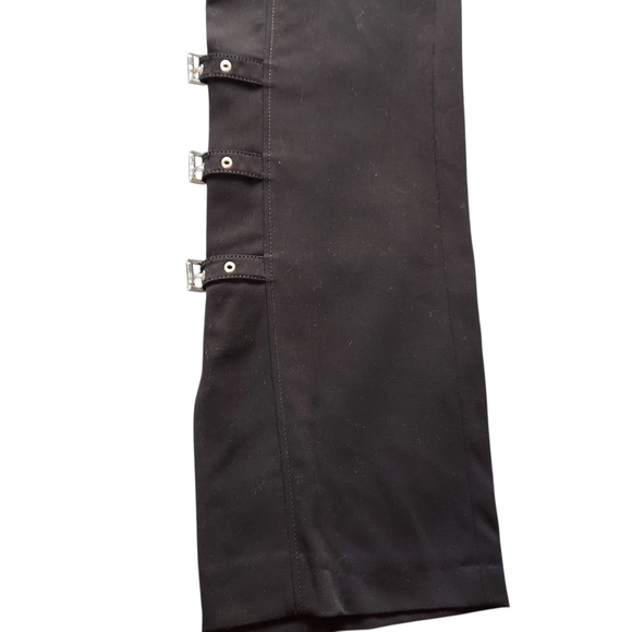 Escada Vintage Y2K  Black Wool Split Leg with Buckle Detail Front Zip Women's - Picture 6 of 16